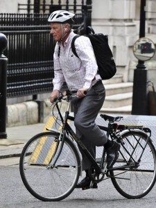 Francis Maude, Horsham's outgoing MP,  riding around Westminster