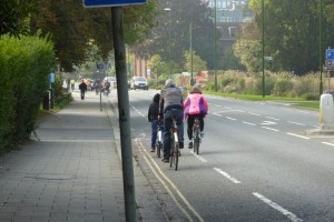 Riding the route on North Street