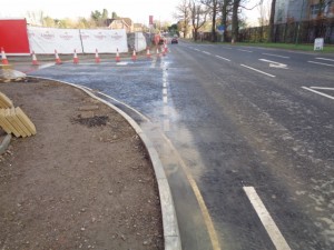 Crossing the site entrance