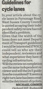 Guidelines for cycle lanes